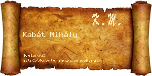 Kabát Mihály névjegykártya