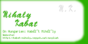 mihaly kabat business card